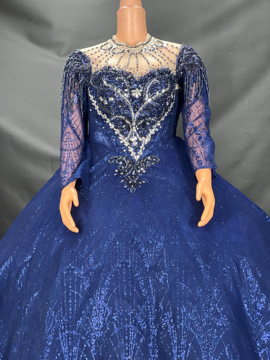 Blue long sleeve dress