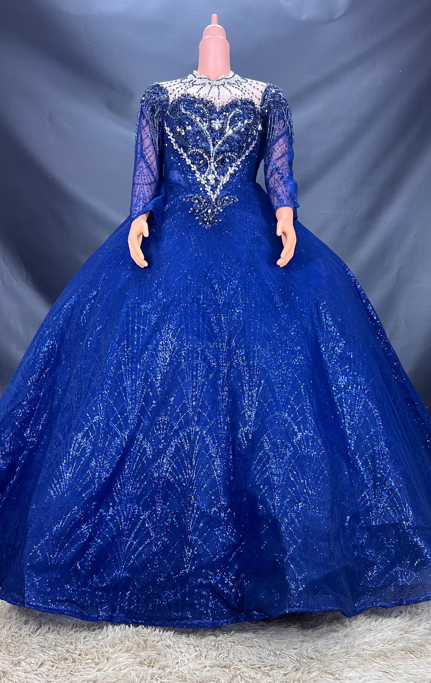 Blue long sleeve dress